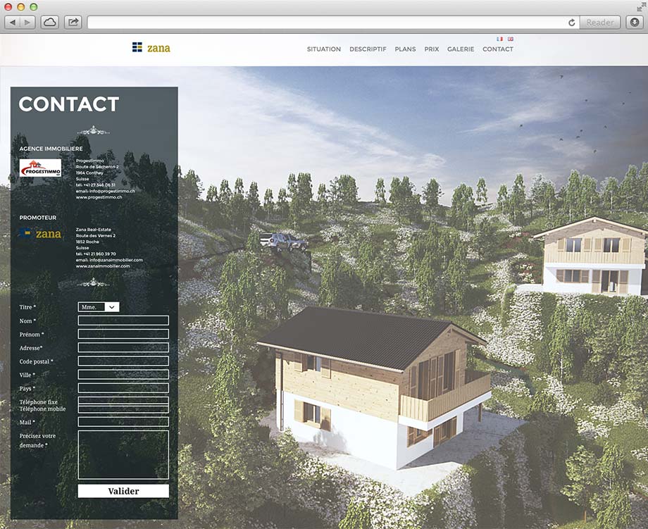 Zana Real-Estate Webdesign